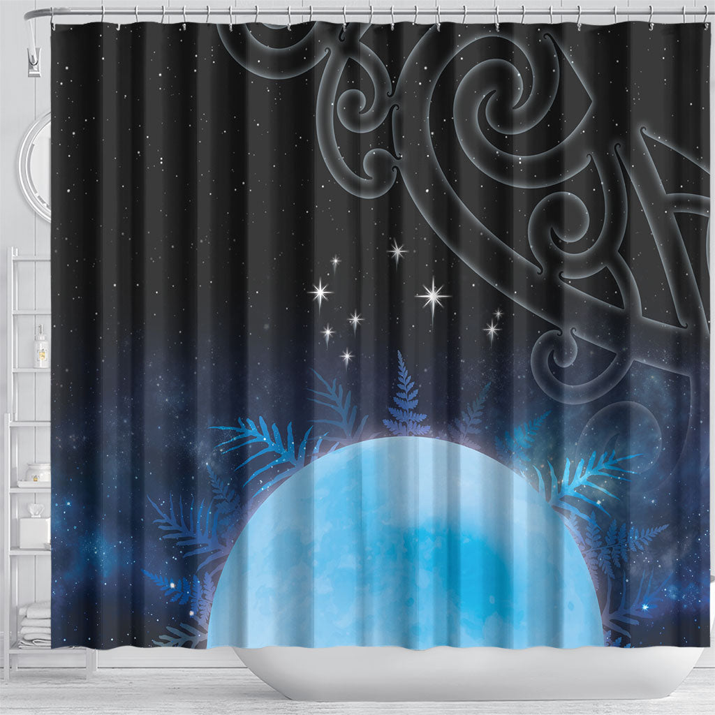 New Zealand Matariki Shower Curtain Pleiades Star Cluster Blue Galaxy LT05 - Polynesian Pride