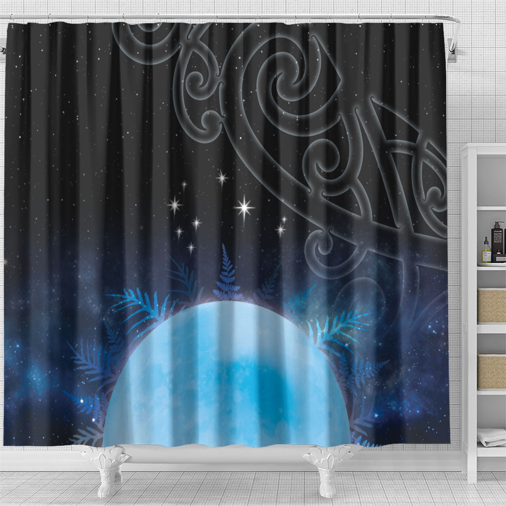 New Zealand Matariki Shower Curtain Pleiades Star Cluster Blue Galaxy LT05 - Polynesian Pride