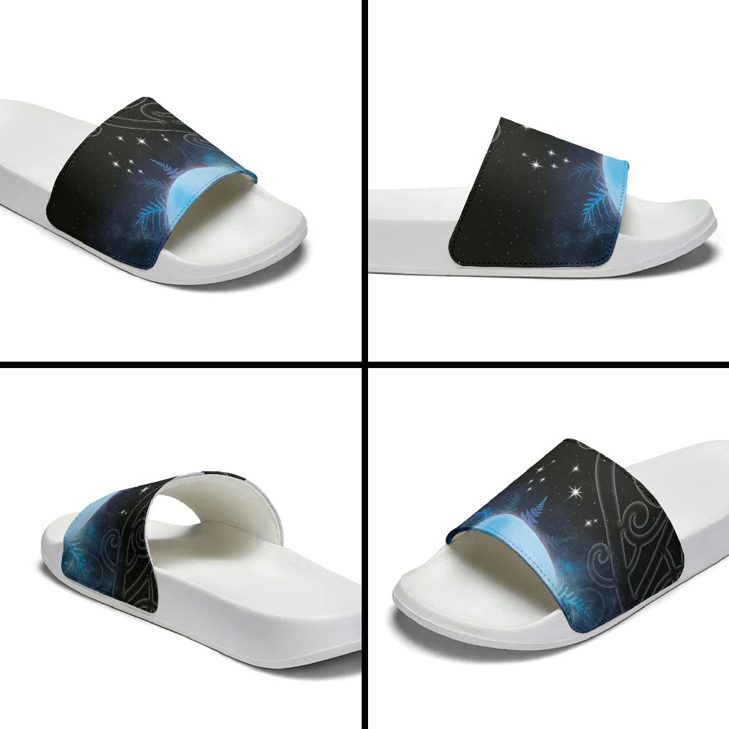 New Zealand Matariki Slide Sandals Pleiades Star Cluster Blue Galaxy LT05 - Polynesian Pride