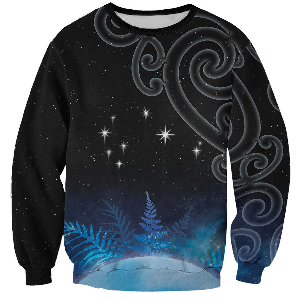 New Zealand Matariki Sweatshirt Pleiades Star Cluster Blue Galaxy