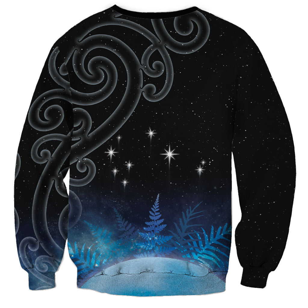 New Zealand Matariki Sweatshirt Pleiades Star Cluster Blue Galaxy