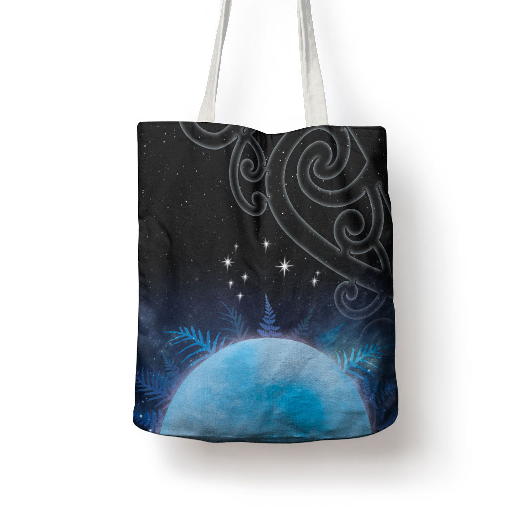 New Zealand Matariki Tote Bag Pleiades Star Cluster Blue Galaxy LT05 - Polynesian Pride