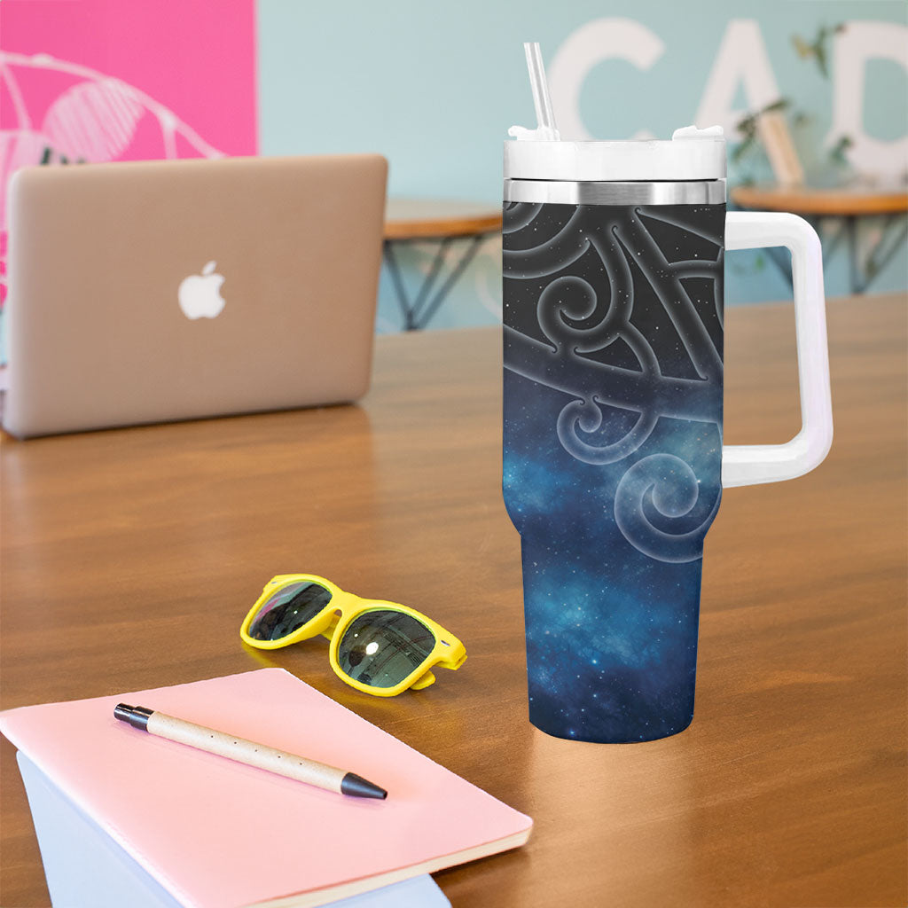New Zealand Matariki Tumbler With Handle Pleiades Star Cluster Blue Galaxy LT05 - Polynesian Pride