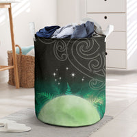 New Zealand Matariki Laundry Basket Pleiades Star Cluster Green Galaxy LT05 Green - Polynesian Pride