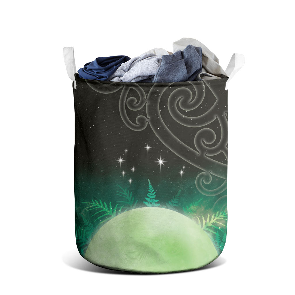 New Zealand Matariki Laundry Basket Pleiades Star Cluster Green Galaxy LT05 - Polynesian Pride