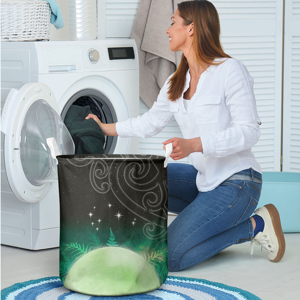 New Zealand Matariki Laundry Basket Pleiades Star Cluster Green Galaxy LT05 - Polynesian Pride