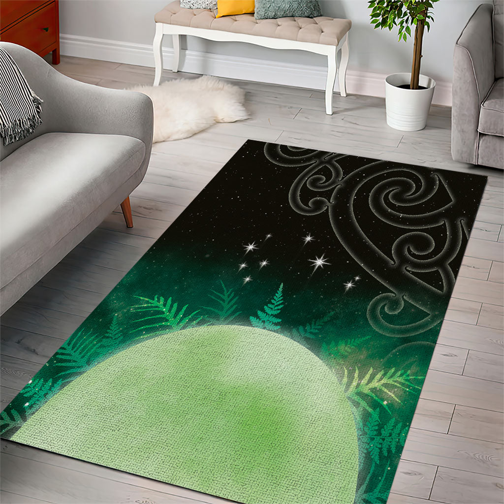 New Zealand Matariki Area Rug Pleiades Star Cluster Green Galaxy LT05 - Polynesian Pride