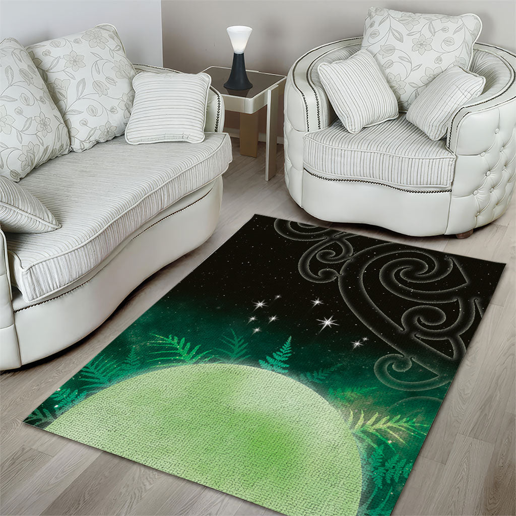 New Zealand Matariki Area Rug Pleiades Star Cluster Green Galaxy LT05 - Polynesian Pride