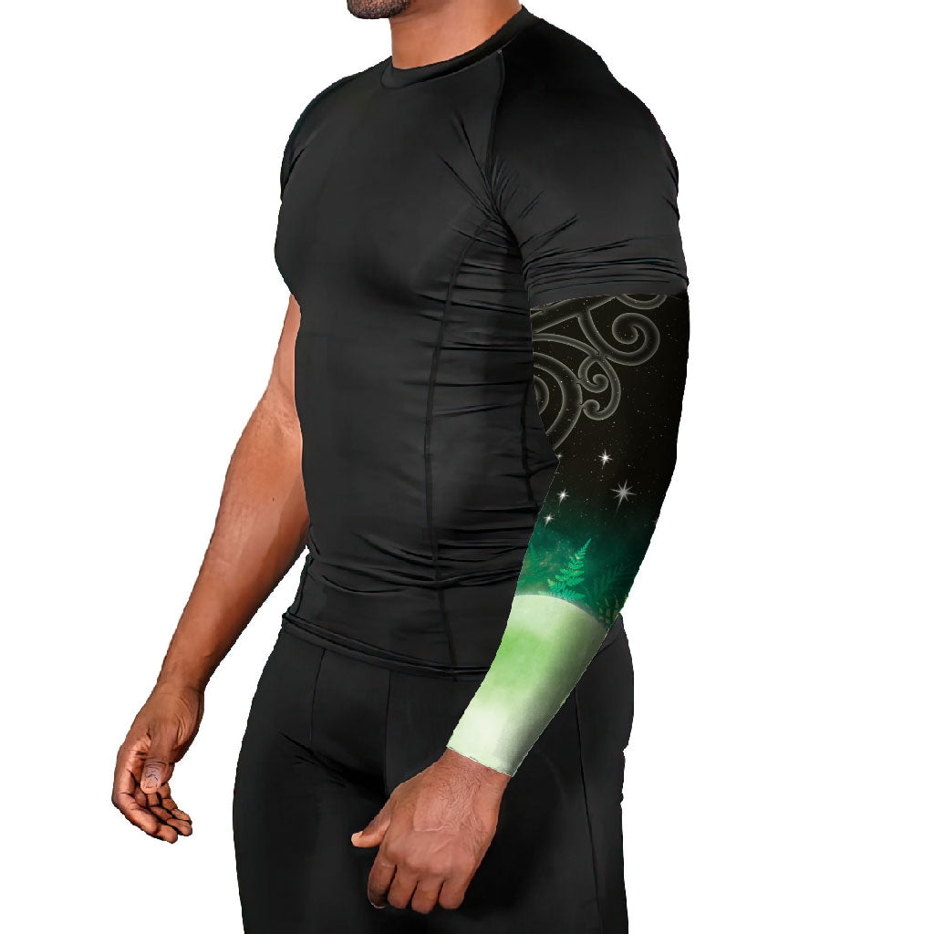 New Zealand Matariki Arm Sleeves Pleiades Star Cluster Green Galaxy LT05 - Polynesian Pride