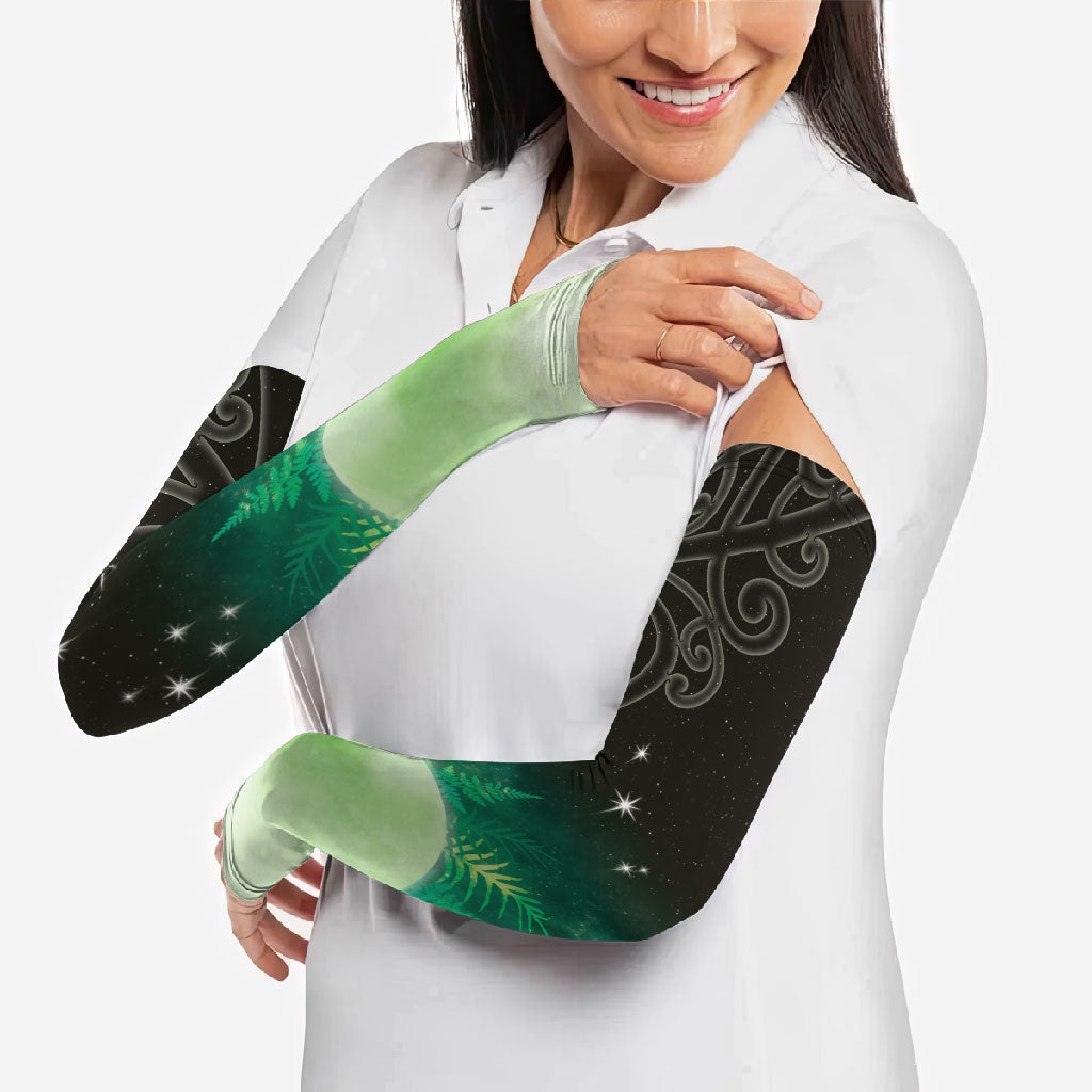 New Zealand Matariki Arm Sleeves Pleiades Star Cluster Green Galaxy LT05 - Polynesian Pride