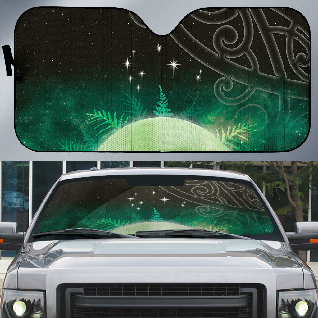 New Zealand Matariki Auto Sun Shade Pleiades Star Cluster Green Galaxy