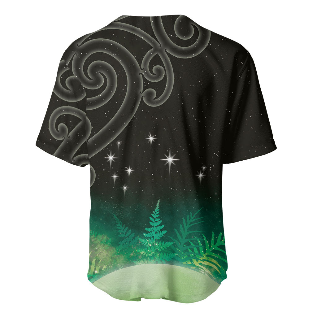 New Zealand Matariki Baseball Jersey Pleiades Star Cluster Green Galaxy LT05 - Polynesian Pride