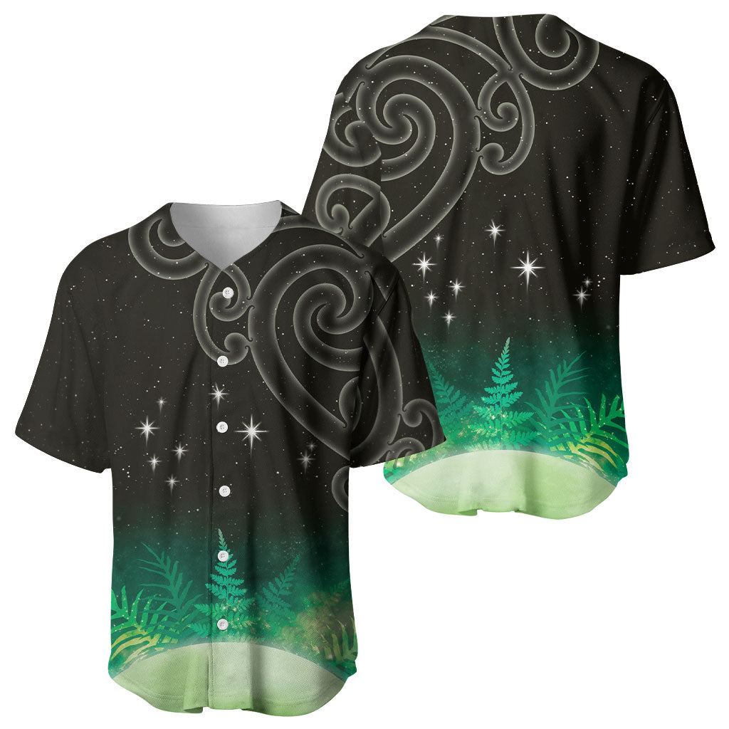 New Zealand Matariki Baseball Jersey Pleiades Star Cluster Green Galaxy LT05 - Polynesian Pride
