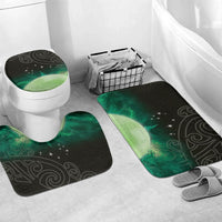 New Zealand Matariki Bathroom Set Pleiades Star Cluster Green Galaxy LT05 Mat Set Only (3 pcs) One Size Green - Polynesian Pride
