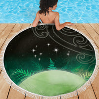 New Zealand Matariki Beach Blanket Pleiades Star Cluster Green Galaxy LT05 - Polynesian Pride