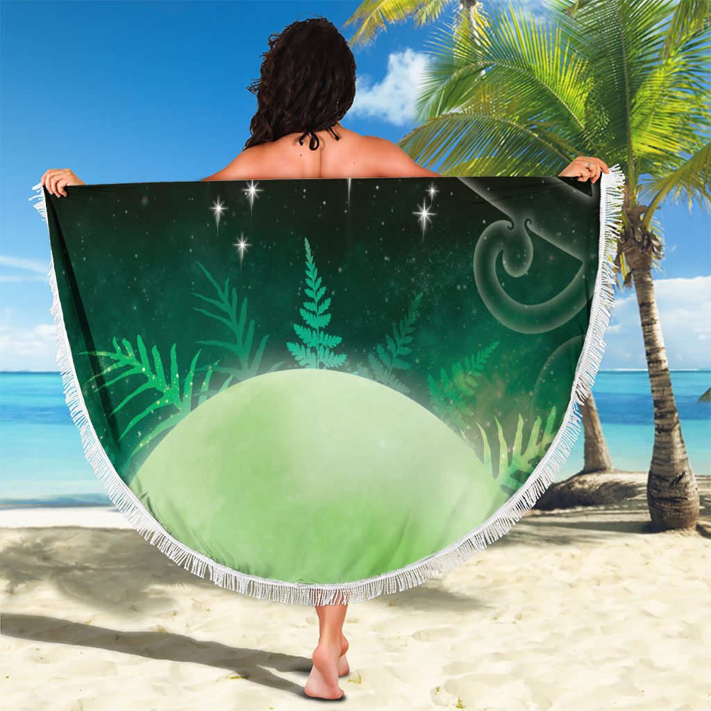 New Zealand Matariki Beach Blanket Pleiades Star Cluster Green Galaxy LT05 - Polynesian Pride