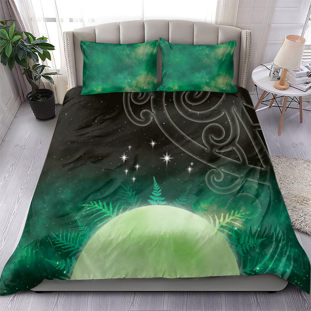 New Zealand Matariki Bedding Set Pleiades Star Cluster Green Galaxy LT05 - Polynesian Pride