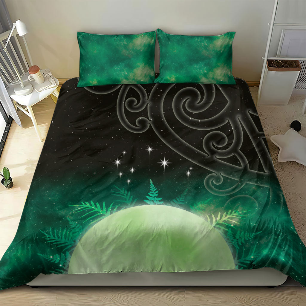 New Zealand Matariki Bedding Set Pleiades Star Cluster Green Galaxy LT05 - Polynesian Pride