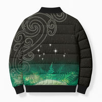 New Zealand Matariki Bomber Puffer Jacket Pleiades Star Cluster Green Galaxy LT05 - Polynesian Pride