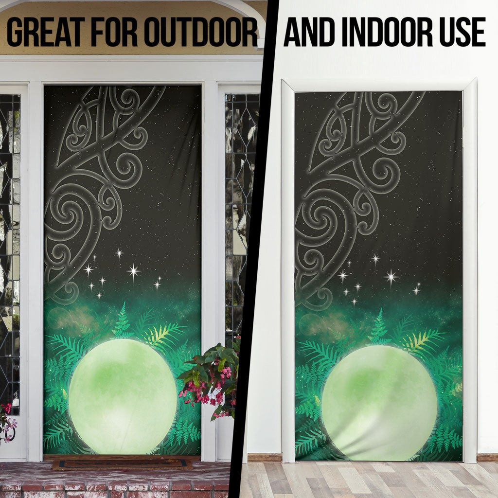 New Zealand Matariki Door Cover Pleiades Star Cluster Green Galaxy LT05 - Polynesian Pride