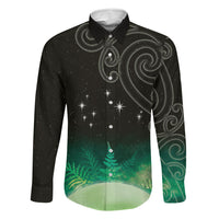 New Zealand Matariki Family Matching Mermaid Dress and Hawaiian Shirt Pleiades Star Cluster Green Galaxy