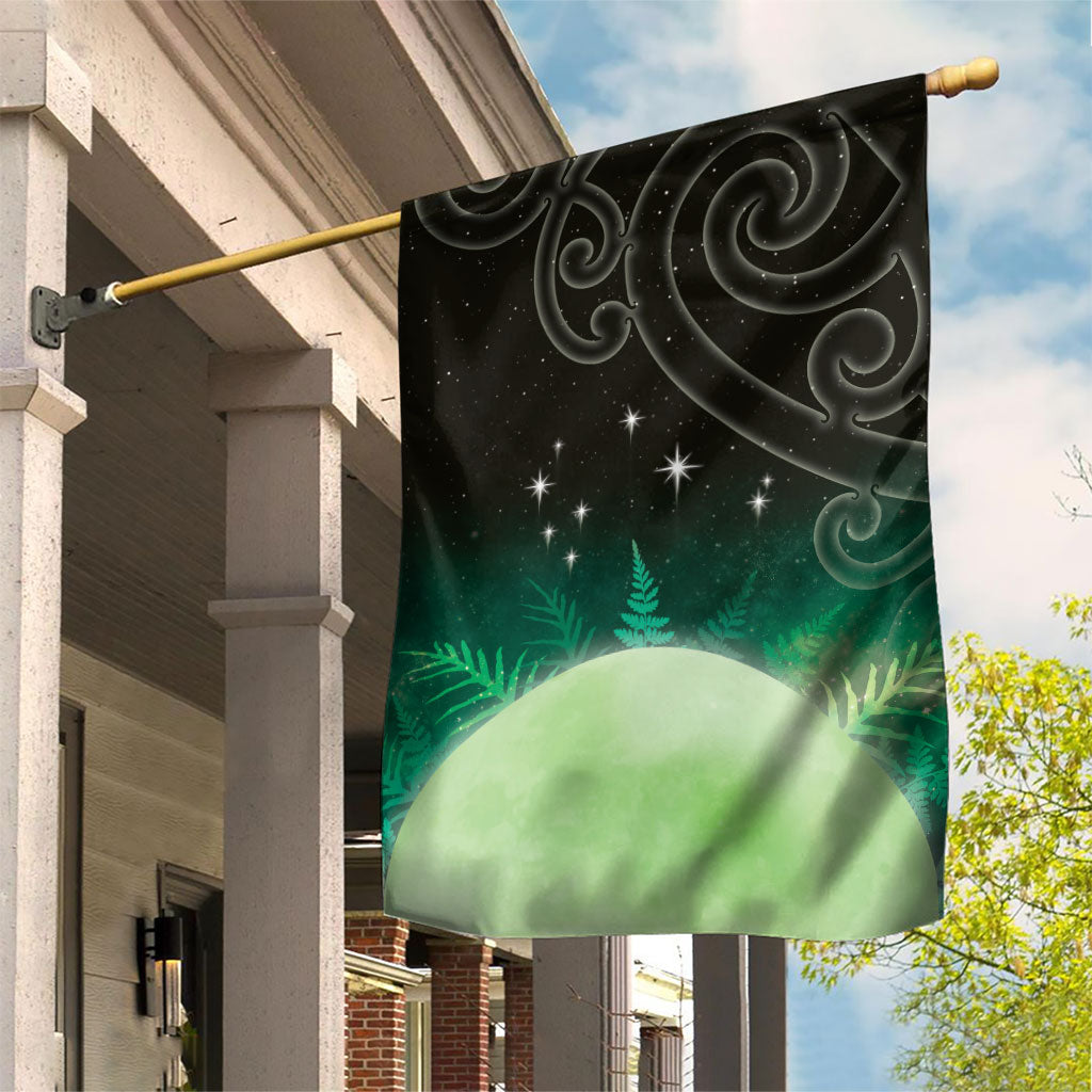 New Zealand Matariki Garden Flag Pleiades Star Cluster Green Galaxy