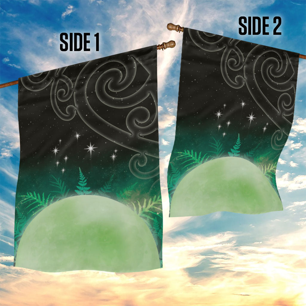 New Zealand Matariki Garden Flag Pleiades Star Cluster Green Galaxy
