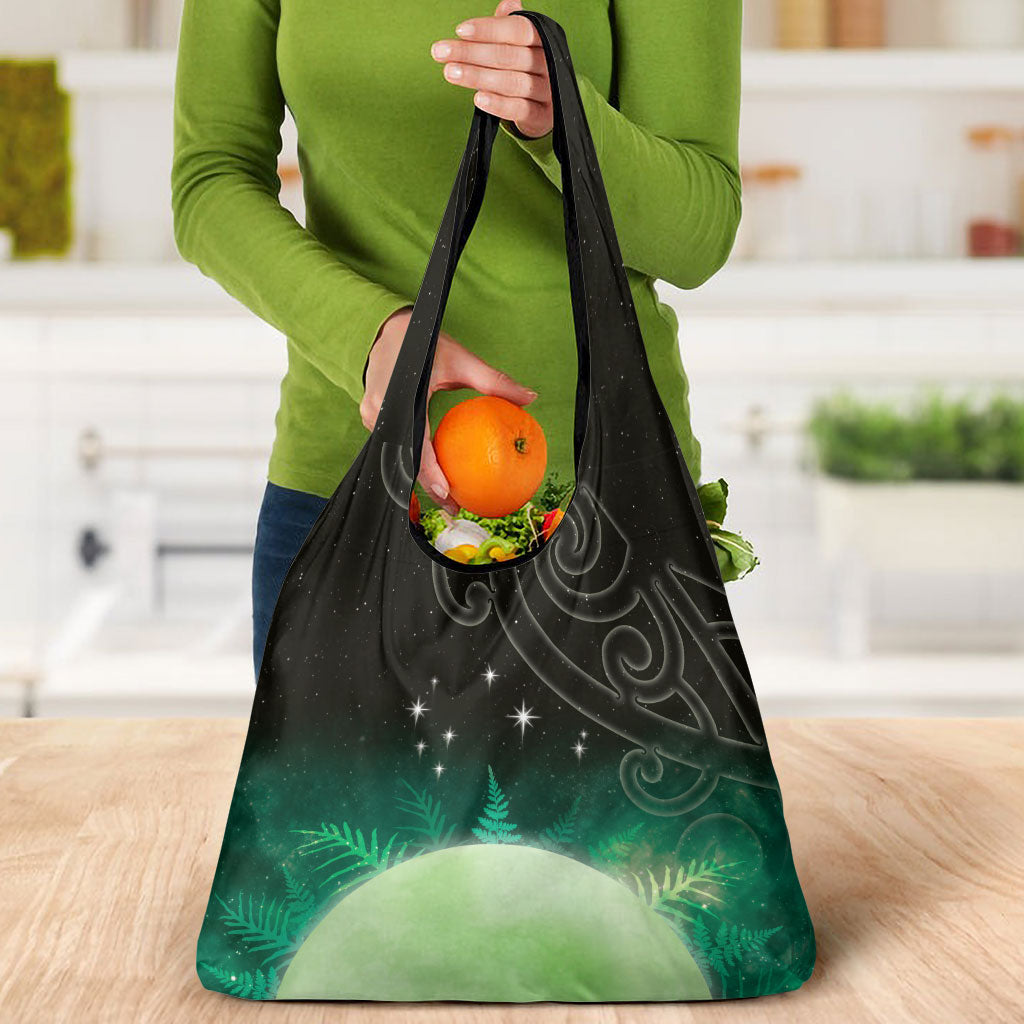 New Zealand Matariki Grocery Bag Pleiades Star Cluster Green Galaxy