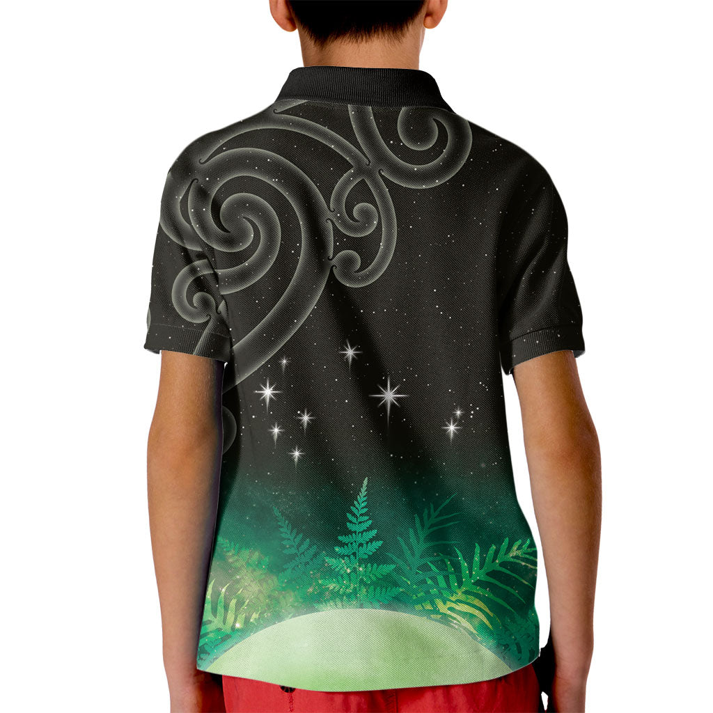 New Zealand Matariki Kid Polo Shirt Pleiades Star Cluster Green Galaxy LT05 - Polynesian Pride