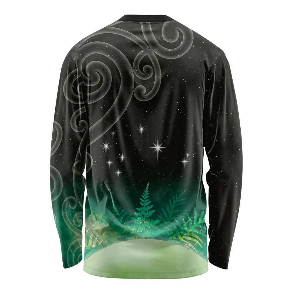 New Zealand Matariki Long Sleeve Shirt Pleiades Star Cluster Green Galaxy LT05 - Polynesian Pride