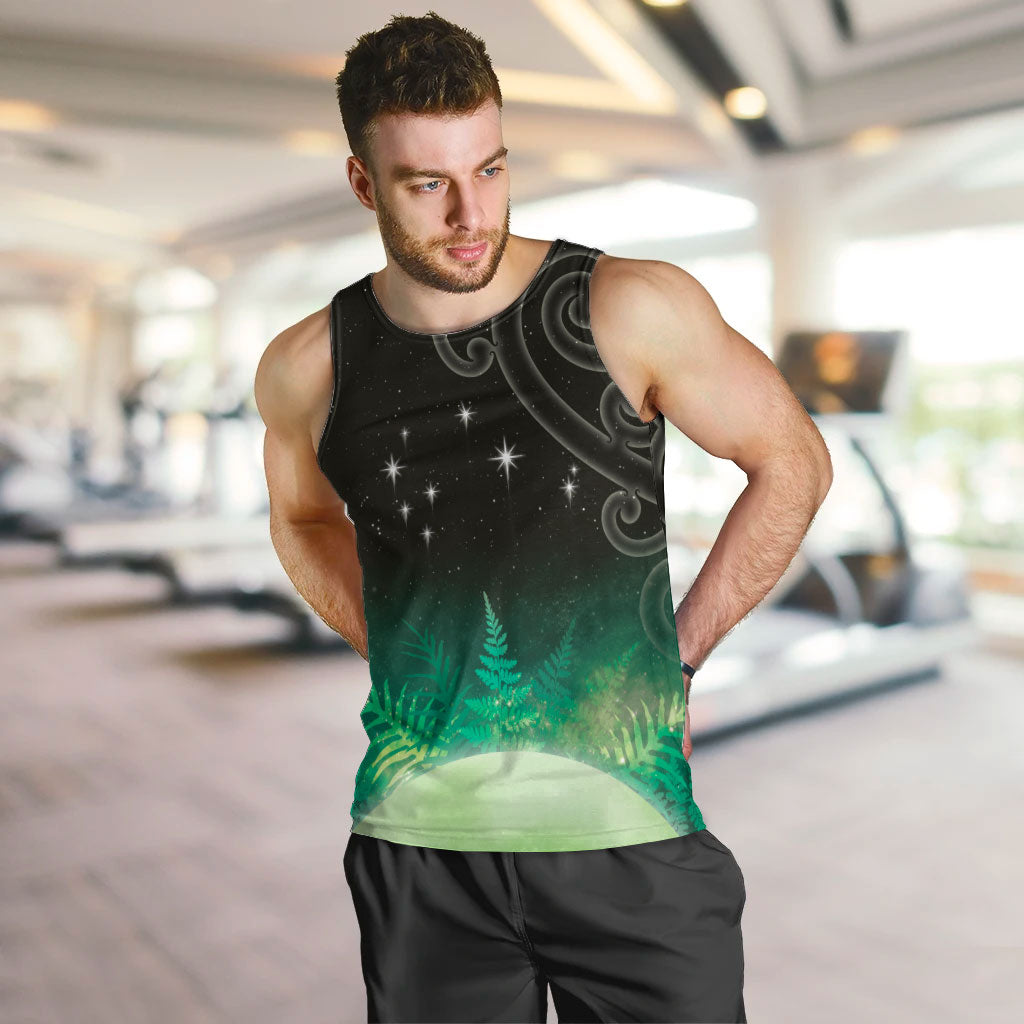 New Zealand Matariki Men Tank Top Pleiades Star Cluster Green Galaxy