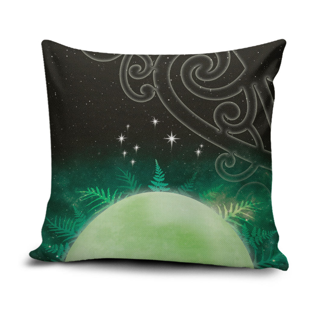 New Zealand Matariki Pillow Cover Pleiades Star Cluster Green Galaxy