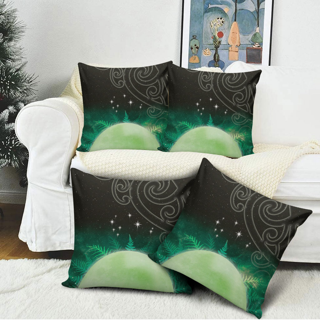 New Zealand Matariki Pillow Cover Pleiades Star Cluster Green Galaxy LT05 - Polynesian Pride