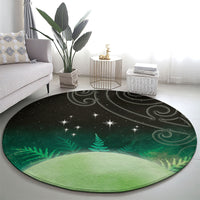 New Zealand Matariki Round Carpet Pleiades Star Cluster Green Galaxy LT05 - Polynesian Pride