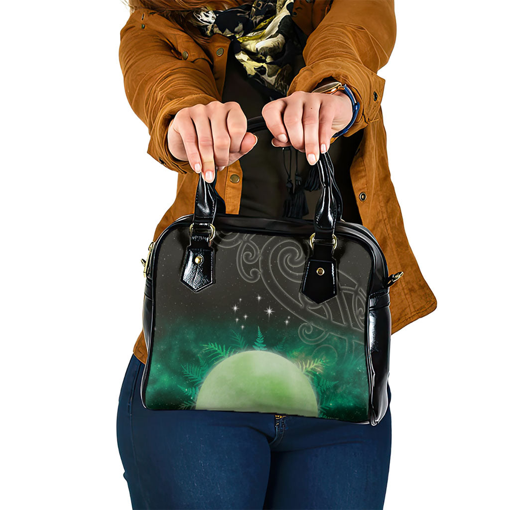 New Zealand Matariki Shoulder Handbag Pleiades Star Cluster Green Galaxy LT05 One Size Green - Polynesian Pride