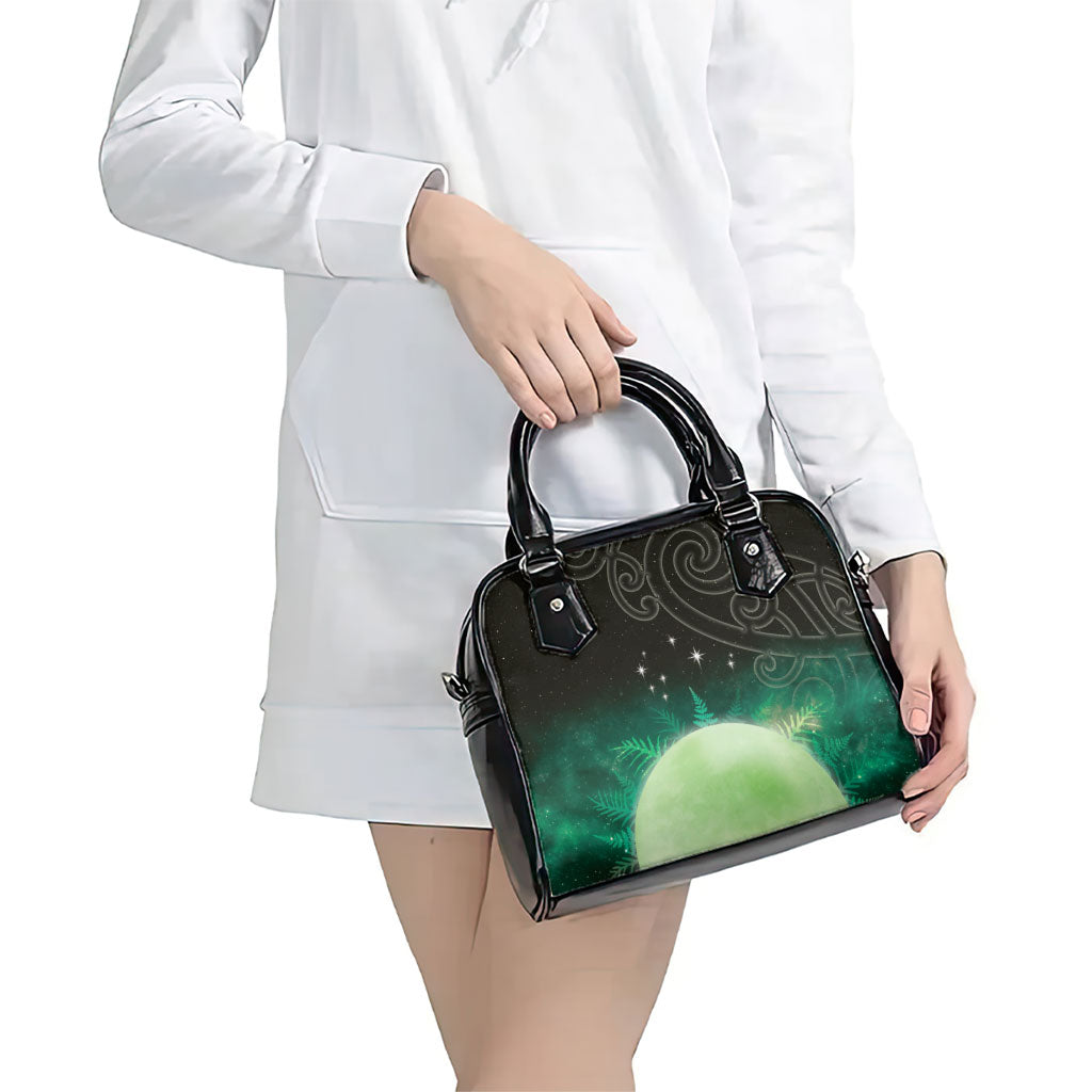 New Zealand Matariki Shoulder Handbag Pleiades Star Cluster Green Galaxy LT05 - Polynesian Pride