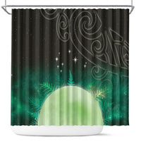 New Zealand Matariki Shower Curtain Pleiades Star Cluster Green Galaxy LT05 Green - Polynesian Pride