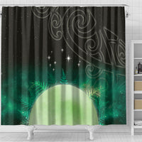 New Zealand Matariki Shower Curtain Pleiades Star Cluster Green Galaxy LT05 - Polynesian Pride