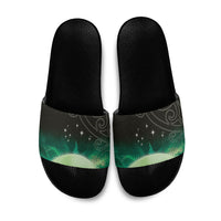 New Zealand Matariki Slide Sandals Pleiades Star Cluster Green Galaxy LT05 Green - Polynesian Pride