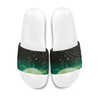 New Zealand Matariki Slide Sandals Pleiades Star Cluster Green Galaxy LT05 Green - Polynesian Pride