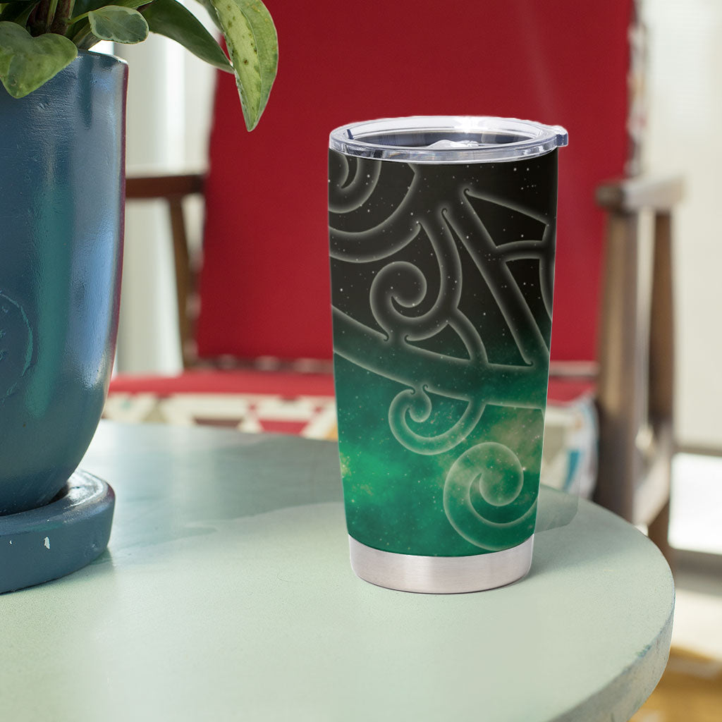 New Zealand Matariki Tumbler Cup Pleiades Star Cluster Green Galaxy LT05 - Polynesian Pride