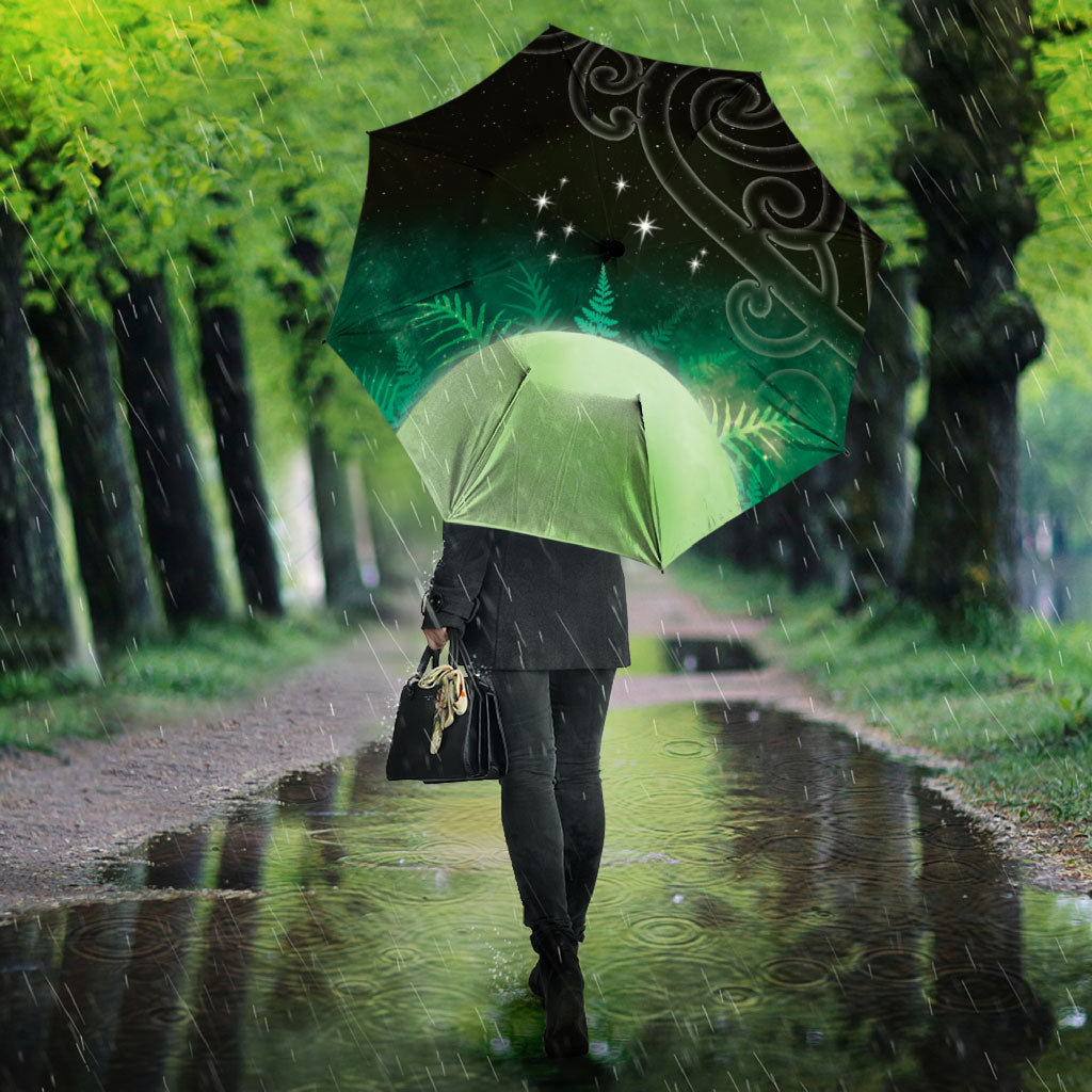 New Zealand Matariki Umbrella Pleiades Star Cluster Green Galaxy LT05 - Polynesian Pride
