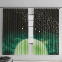 New Zealand Matariki Window Curtain Pleiades Star Cluster Green Galaxy LT05 With Hooks Green - Polynesian Pride