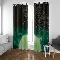 New Zealand Matariki Window Curtain Pleiades Star Cluster Green Galaxy LT05 With Grommets Green - Polynesian Pride