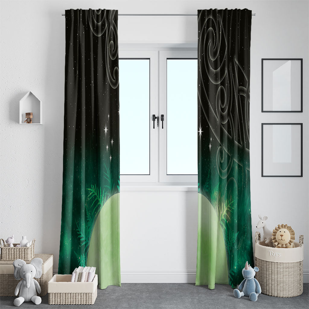 New Zealand Matariki Window Curtain Pleiades Star Cluster Green Galaxy LT05 - Polynesian Pride