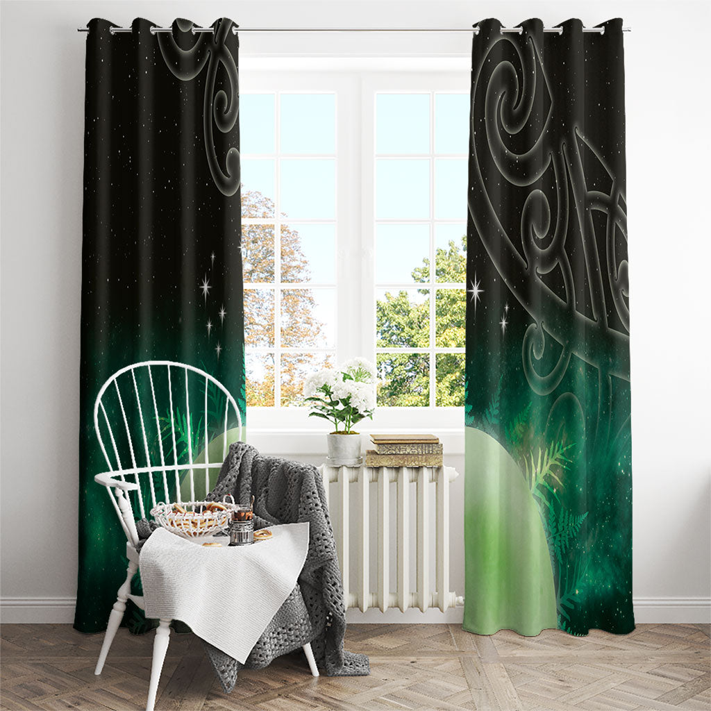 New Zealand Matariki Window Curtain Pleiades Star Cluster Green Galaxy LT05 - Polynesian Pride