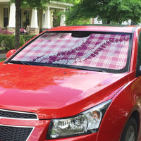 Pink Hawaii Palaka Auto Sun Shade Hawaiian Honohono Lei LT05 - Polynesian Pride