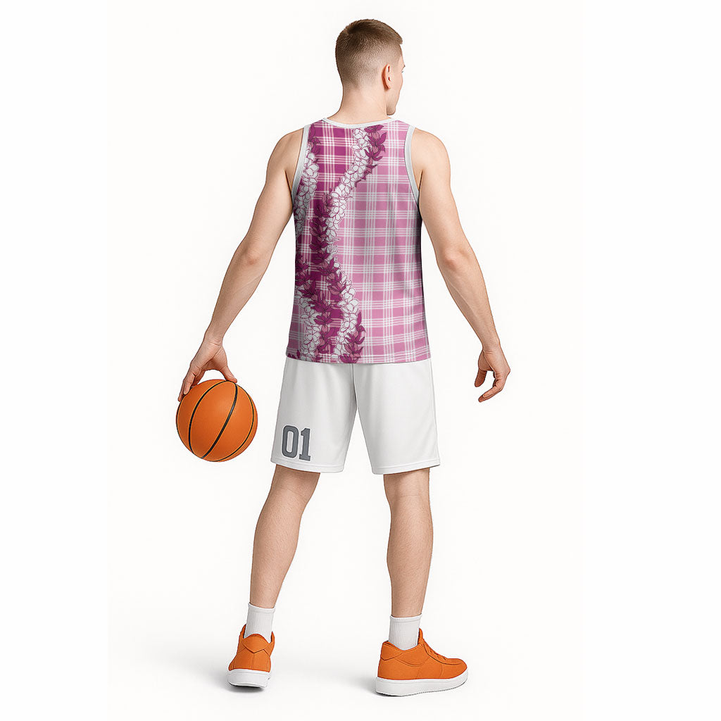 Pink Hawaii Palaka Basketball Jersey Hawaiian Honohono Lei LT05 - Polynesian Pride