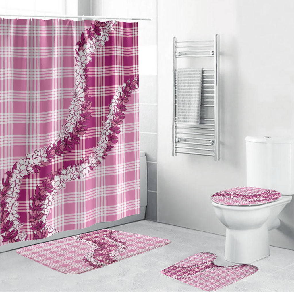 Pink Hawaii Palaka Bathroom Set Hawaiian Honohono Lei