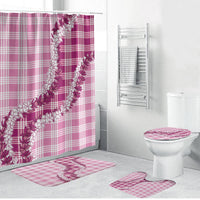 Pink Hawaii Palaka Bathroom Set Hawaiian Honohono Lei